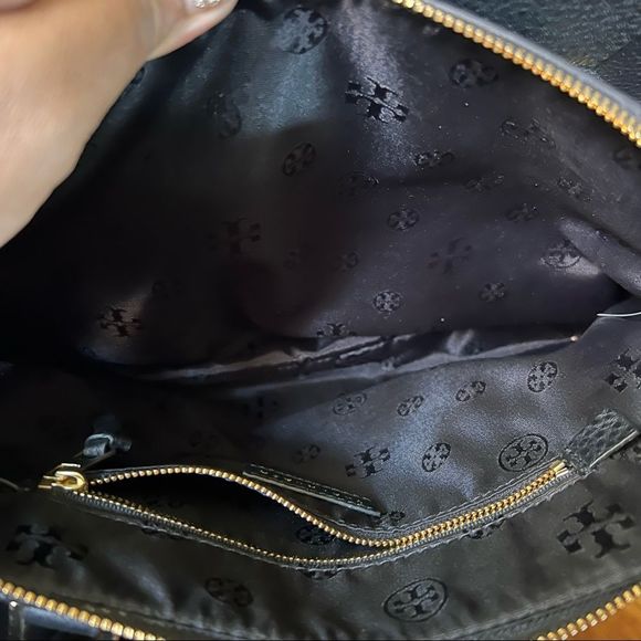 Tory Burch double zip tote Robinson black pebbled leather MINT condition - Picture 7 of 9